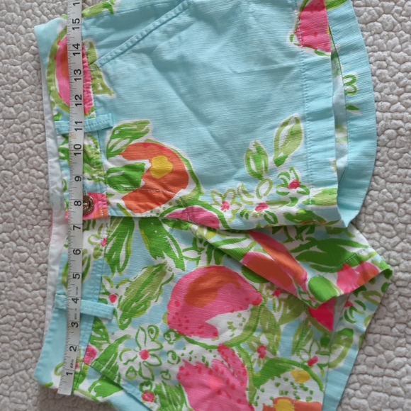 Lilly Pulitzer The Callahan Short Size 2 Pool Blue Pink Lemonade Floral - Picture 7 of 15